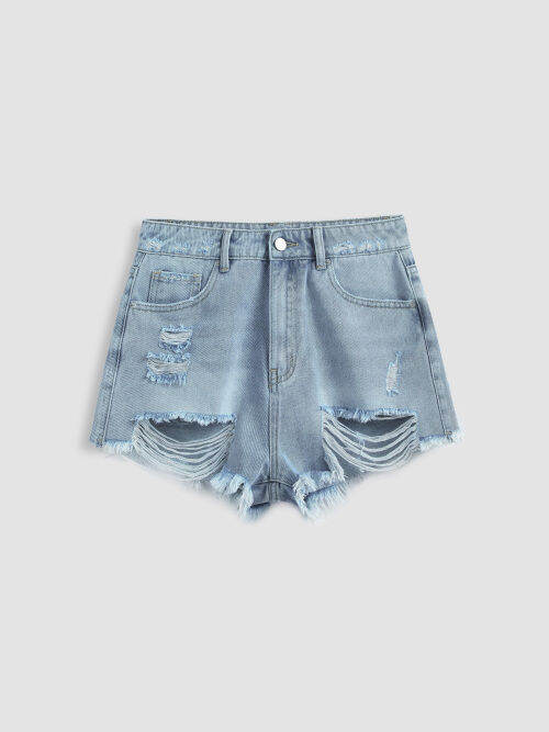 Cider Tassels Ripped Jean Shorts Lazada.co.th
