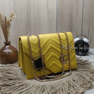 Jual Tas Selempang Wanita Terbaru Chain Rantai Selempang Gold Accessories