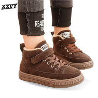 XZVZ Kids Boots Keep Warm in Winter Kids Shoes Suede Material Comfortable Childrens Cotton Boots Anti-slip Boys Girls Sneakers