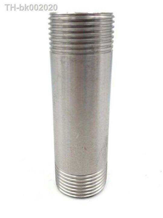 length-100-150-200-300mm-1-4-3-8-1-2-3-4-2-bsp-male-thread-long-nipple-304-stainless-steel-pipe-fitting-connector-adapter