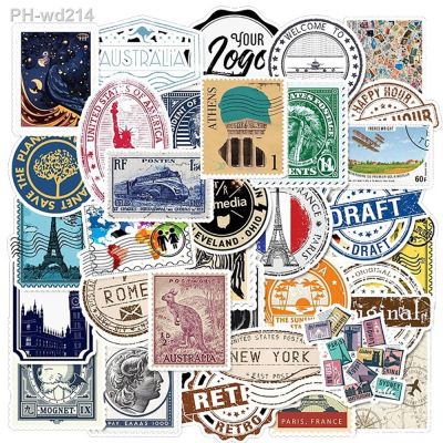 10/30/50PCS Retro Travel Stamp Stickers Skateboard Fridge Laptop Motorcycle Travel Luggage Classic Toy Waterproof Cool Stickers