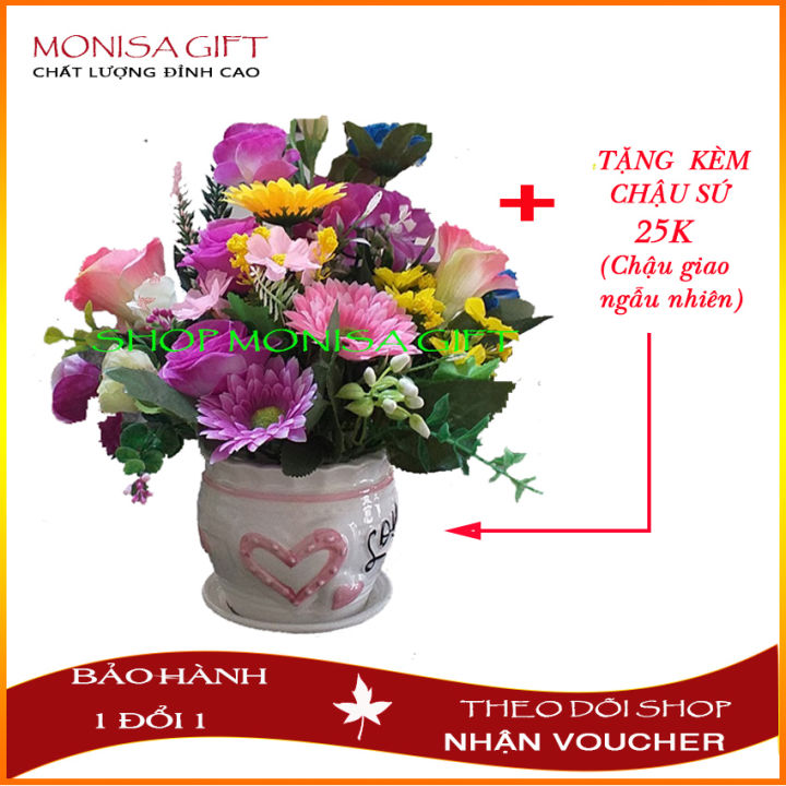 Hoa lụa cao cấp Monisa Gift - Hoa giả đẹp - Hoa Vải Cao Cấp - Hoa ...