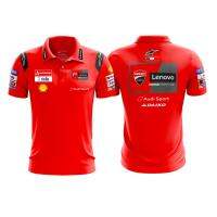 （You can contact customer service for customized clothing）[MotoGP 2023] T-Shirt Polo Ducati team Crew -Red (size XS-3XL)(You can add names, logos, patterns, and more to your clothes)