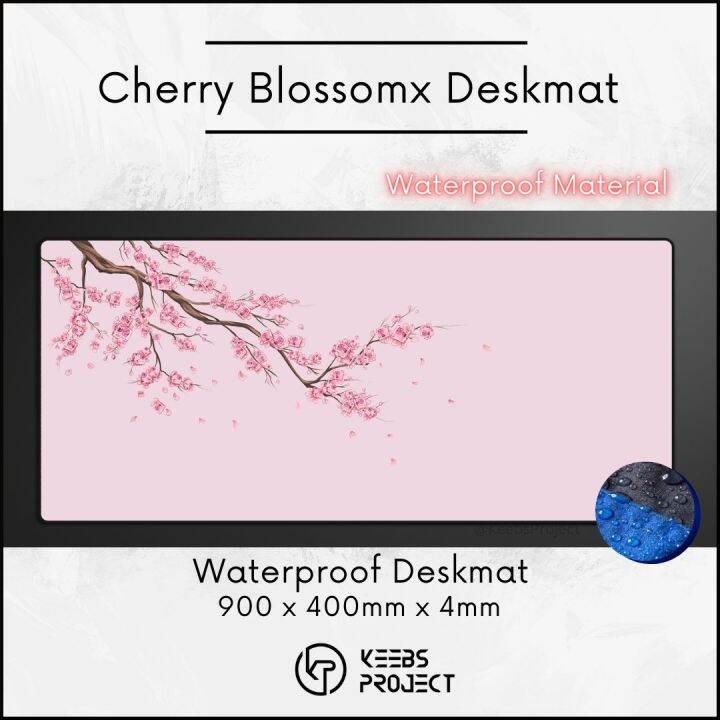 [READY STOCK] Cherry Blossom Waterproof Deskmat (900mm x 400mmx4mm) for