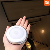 XIAOMI Wireless Round Motion Sensor LED Night Light Battery Powered Cabinet Night Lamp Bedside Lights For Bedroom Home Closet Night Lights