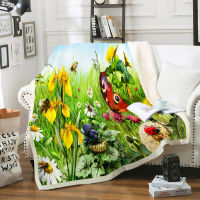 3D spring flowers Throw Blanket velvet bedding microfiber blanket thick quilt