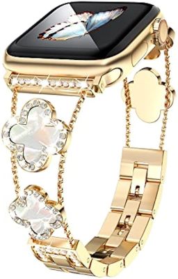สายโลหะแวววาวสุดหรูน่ารักสำหรับนาฬิกา Apple อัลตร้า49มม. 45มม. 41มม. 38มม. 40มม. 42มม. 44มม. สำหรับ I Watch Series 6/5/4/3 7สำหรับผู้หญิง Bling นาฬิกา Apple สำหรับผู้หญิง3รุ่น (ไม่รวมนาฬิกา)