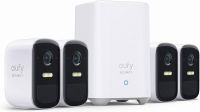 eufy Security, eufyCam 2C Pro 4-Cam Kit, Wireless Home Security System with 2K Resolution, HomeKit Compatibility, 180-Day Battery Life, IP67, Night Vision, and No Monthly Fee.