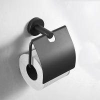 Senlesen Matte Black Bathroom Toilet Paper Holder 304 Stainless Steel Tissue Box Holder Wall Mounted Bathroom Accessory