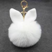 Handmade Flash Bunny Keychain Schoolbag Plush Pendant Cute Girl Heart Doll Play Jewelry GiftJKGift