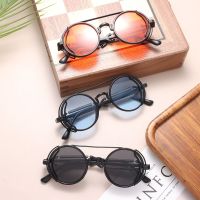 Steampunk Sunglasses Double Spring Temples Sun Glasses Fashion Round Sunglasses Men Gothic Style Women UV400 Protection Eyewear