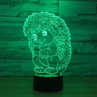 USB LED Custom Hedgehog Acrylic 3D Night Light Colorful Remote Stereo Night Light Creative Gift Night Light