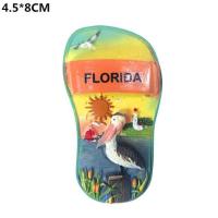 Florida Alligator ฟลามิงโกรองเท้า3D ของที่ระลึกการท่องเที่ยวแม่เหล็กติดตู้เย็นของขวัญสติกเกอร์แม่เหล็ก BXT3816ชิ้นส่วนตู้เย็น