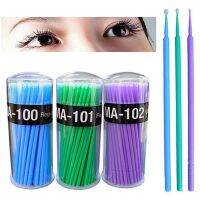 ㍿❀✕ 100pcs Disposable Colorful Cotton Swabs Eyelash Brushes Cleaning Swab Hot Natural Eyelashes Remover Tattoo Microbrush Kit Tattoo