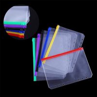 A5 Colorful Zipper Pouch Loose Leaf 6 Hole PVC Zip Folder for 6-Ring Binder Journal Budget Filing Pockets Waterproof Envelope