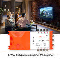 Fansline- Professional 8 Way Distribution Amplifier พร้อม IRS Loop-Through Terrestrial TV และเครื่องขยายสัญญาณวิทยุ87-2350MHz TV เสาอากาศสัญญาณ Bo-Oster เสียงต่ำกำไรสูงสำหรับใช้ในร่ม