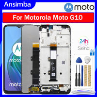 Ansimba จอแอลซีดีไอพีเอซดั้งเดิมสำหรับ Motorola Moto G10พร้อมกรอบชิ้นส่วนจอสัมผัสแอลซีดีของเครื่องแปลงดิจิทัลสำหรับ Motorola Moto หน้าจอแสดงผล G10