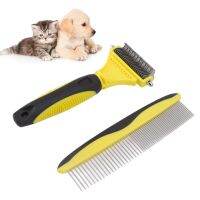 Pet Undercoat Brush Kit Finely Polished Quick Open Knot Stainless Steel Pet Undercoat Rake Brush Remove Floating Hair for Dogs for Long Haired Pets