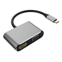 USB C to Hdmi-compatible Adapter Cable USB 3.1 Type-C to VGA HDMI 4K UHD Plug amp;play Aluminum Alloy Converter Cord