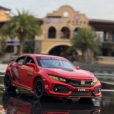 1:32 HONDA CIVIC TYPE R Alloy Sports Car Model Diecasts &amp; Toy Vehicles Metal Car Model Sound and Light Collection Kids Toy Gift