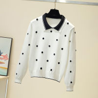 Winter Clothes Women Sweaters Pullover Female Dot Black Knitted Polo Neck Korean Sweater Women Tops Jumper Mujer Vetement Femme