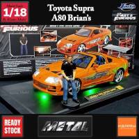 280366โมเดลรถฟาส Jada 1:18 Supra FastandFurious ฺBrians figure โมเดลรถfast มีฟิกเกอร์ Supra 1/18 มีไฟ with light led ราคา ok 180166