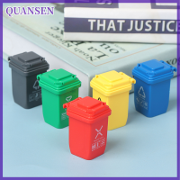 QUANSEN 5ชิ้น/เซ็ต1:12 dollhouse Miniature trash CAN รุ่นอุปกรณ์เสริมเฟอร์นิเจอร์ของเล่น