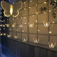 3.5M Icicle LED String Lights Curtain Fairy Christmas Wedding Party Lamp USB / Battery  Butterfly Garland Decoration String Lamp