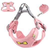 【FCL】┅▫∋ Dog Harness and Leash Set Corduroy Chest Dogs for Medium Small Chihuahua French Bulldog Breeds