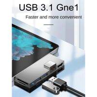 For Surface Pro 4 5 6 Docking Station Hub with 4K -Compatible TF Card Reader Gigabit Ethernet 2 USB 3.1 Gen 1 Port