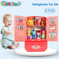 KiddoZone Kitchen Toys Refrigerator Toy Pretend Play Toy Set Mini Kitchen Simulation Double Door Refrigerator Toys Kitchen Food Toy Puzzle Household A