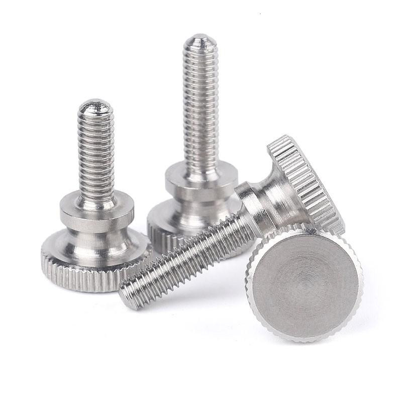 4pcs M3 knob screws stainles steel head twist bolts knurled rotating screw bolt 
