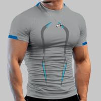 2022 Summer Gym Shirt Sport T Shirt Men Quick Drying Running Shirt Short Sleeve Men Workout Training Tees Fitness Tops T-shirt