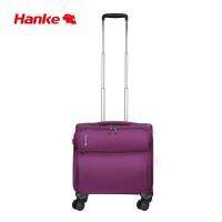HANKE 18 นิ้ว Unisex Carry-ons กระเป๋าลากกระเป๋าเอกสาร Soft SHELL Mute วงล้อหมุนอะลูมินัมอัลลอย Telescoping Handle 8039