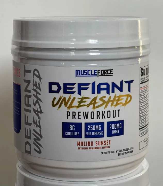 Pre Workout Supplement Muscle Force Defiant Unleashed (Malibu Sunset