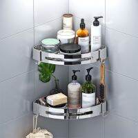 Bathroom Shelf Organizer Shower Storage Rack Black Corner Shelves Wall-Mounted No-drilling Space Aluminum Toilet Shampoo Holder Bathroom Counter Stora