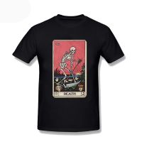 Streetwear Men Tee Shirt Gothic Goth T-Shirts Death Tarot Black Short Sleeve MenS Cotton Short Sleeve Clothing Tops Plus Size S-4XL-5XL-6XL