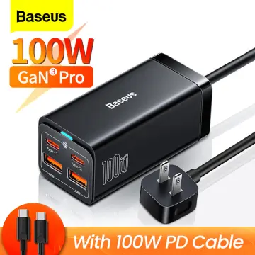 Baseus 100W GaN USB Charger Desktop Power Strip 65W Quick Charge 4.0 QC 3.0  PD Type C Fast Charging For iPhone 14 13 MacBook Pro