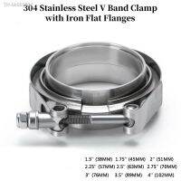 ☜ 4/3.5/3/2.75/2.5/2.25/2/1.75/1.5 inch Flat 304 Stainless Steel V-Band Clamp Exhaust Downpipe T-Bolt Flat Flange