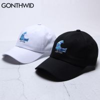 [Hat vendor]หมวกแก๊ปเบสบอลหมวกแก๊ปแบบปรับปีกได้ลาย GONTHWID Sukiyoe Seawave ญี่ปุ่นปักลายฮิปฮอปหมวกกันแดด Bboy ผ้าฝ้ายลำลองสำหรับผู้ชายผู้หญิง