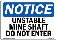 OSHA ป้ายแจ้งเตือนสำหรับเหมืองที่ไม่เสถียรป้ายทางเข้าความทนทานอย่างยิ่งผลิตจากป้ายหรือฉลากติดไวนิลสำหรับงานหนักของประเทศสหรัฐอเมริกาปกป้องของคุณโกดังและธุรกิจในสถานที่ก่อสร้าง