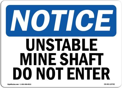 OSHA ป้ายแจ้งเตือนสำหรับเหมืองที่ไม่เสถียรป้ายทางเข้าความทนทานอย่างยิ่งผลิตจากป้ายหรือฉลากติดไวนิลสำหรับงานหนักของประเทศสหรัฐอเมริกาปกป้องของคุณโกดังและธุรกิจในสถานที่ก่อสร้าง
