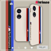 NIWINEE สำหรับ OPPO Reno 8T 5G เคสโทรศัพท์ติดตามลายเส้นตรงขอบซิลิโคนเหลวเลนส์รวมทุกอย่างป้องกันการตกใหม่บางเฉียบเรียบง่ายสร้างสรรค์มีสไตล์นุ่มเคสโทรศัพท์ที่เป็นคู่เคสโทรศัพท์