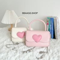 พร้อมส่งจากไทย? Pinky Heart 162 กระเป๋าสะพายข้าง และสะพาย Crossbody ใส่มือถือเครื่องใหญ่ได้ มีโซ่แถมให้ (ถอดออกได้)