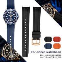 {TATLLr}สายนาฬิกาอินเทอร์เฟซโค้งสำหรับ Citizen BN0190-15E/0191/0193 CA0718-13E CA4386/4385ผู้ชายสายนาฬิกายางอุปกรณ์เสริมสร้อยข้อมือ