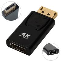 4K Display Port to HDMI-compatible Adapter Male DP to HDMI-Compatible Female Video Audio Converter Cable for PC Laptop Projector Adapters Adapters