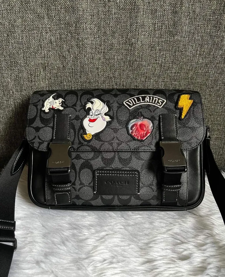 Coach Disney X Track Crossbody In Signature Canvas With Patches