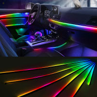 18 In 1 Symphony LED Ambient Lights สำหรับภายในรถ RGB 64สีอุปกรณ์ตกแต่งอะคริลิค Optical Fiber บรรยากาศ Strip