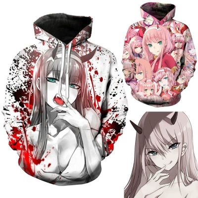 เสื้อกันหนาวเสื้อแจ็คเก็ตเสื้อฮู้ดดี้พิมพ์ลาย Anime Darling In The Franxx Zero Two Coat Unisex