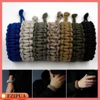 FZIPUA 1PC มาใหม่ ปรับได้ ทอผ้า สายพาราคอร์ด สร้อยข้อมือฉุกเฉินเอาตัวรอด เครื่องมือเดินป่าตั้งแคมป์ 550 สร้อยข้อมือ Paracords